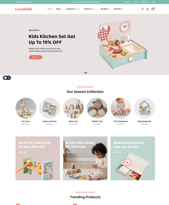 儿童玩具儿童服装婴儿用品电商商城模板