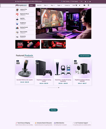 热门游戏娱乐配件店电商商城模板